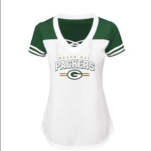 Women’s Lace Up Green Bay Packers Shirt